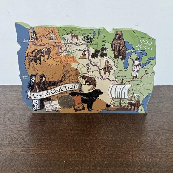 Cat's Meow Village Lewis and Clark Trail 2004 Historic Trails & Waterways Wooden - Picture 1 of 16